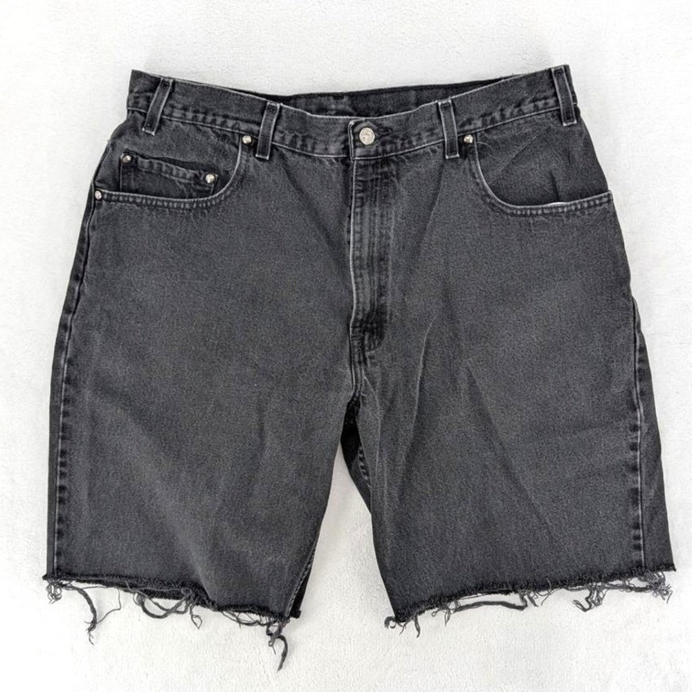 Vintage Y2K Levi's 545 Black Denim Jorts Shorts Loose Fit W38 Skater Grunge